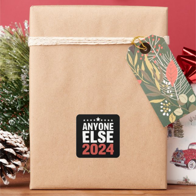 Anyone Else 2024 Election Campaign Political Funny Square Sticker (Holiday)