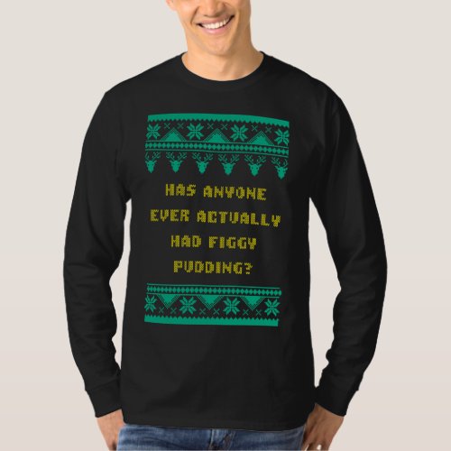 Anyone Ever Had Figgy Pudding Christmas Joke Xmas  T_Shirt