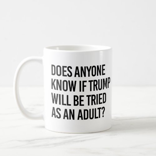 Anyone know if trump will be tried as an adult coffee mug