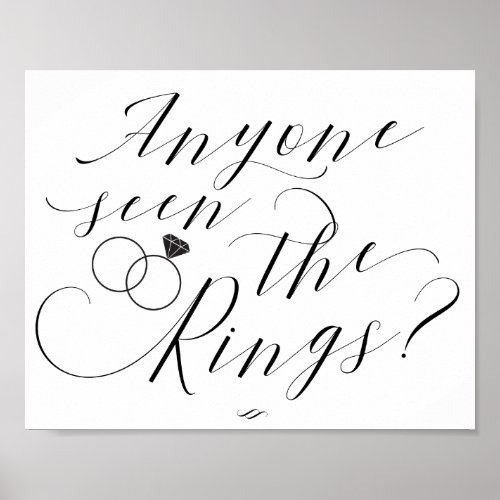 Anyone Seen the Rings Processional Wedding Sign