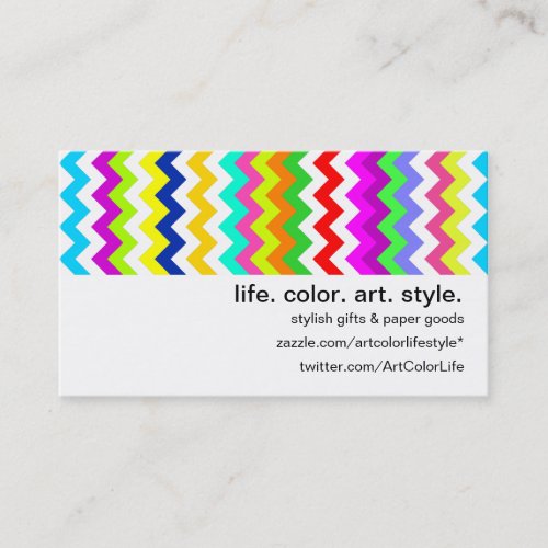 Anything But Gray Chevron Business Card