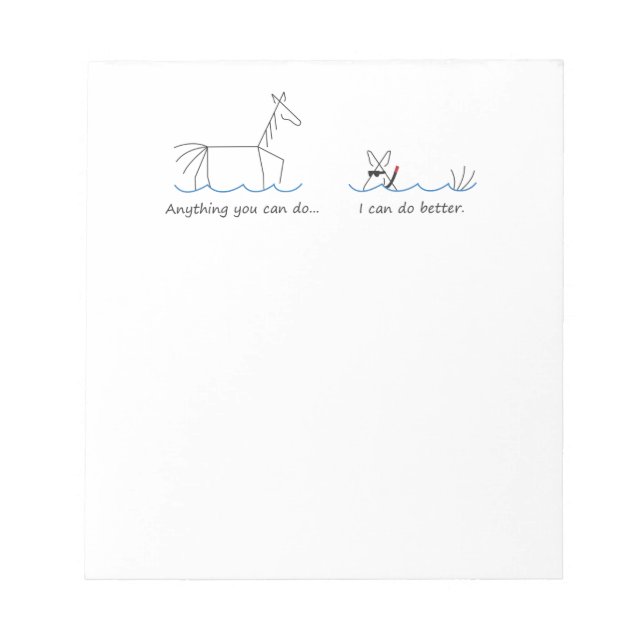 Anything You Can Do... Snorkeling Mule Notepad (Front)