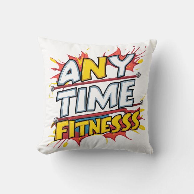  Anytime fitness - funny fitness quotes Throw Pillow (Front)