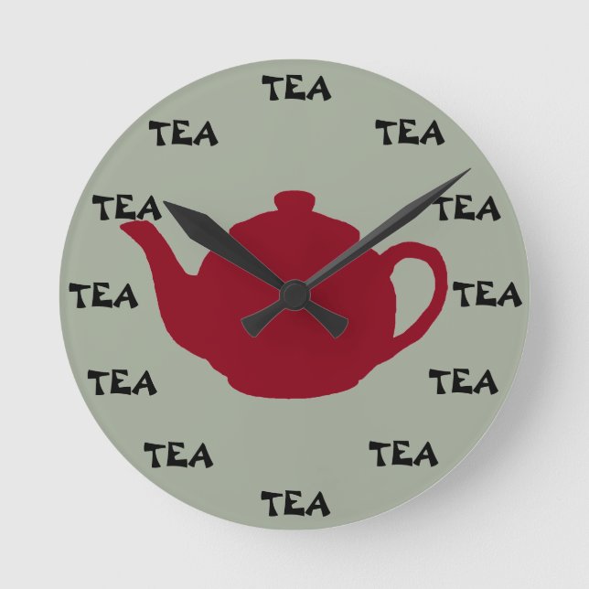 ANYTIME is Tea Time! Round Clock (Front)