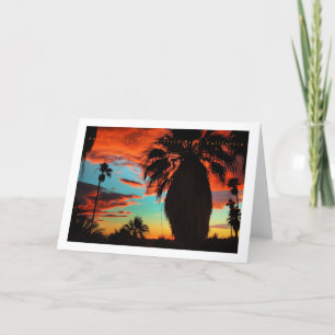 Anza-Borrego Desert sunrise palm trees Letterpress Thank You Card