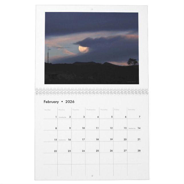 Anza, California Twelve Month Calendar (Feb 2026)