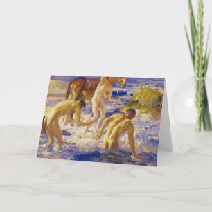 Anzacs Bathing in the Sea Fine Art Greetings Card