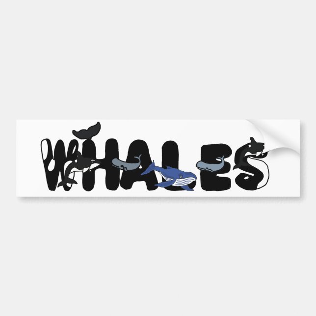 AO- Awesome WHALES Bumper Sticker (Front)