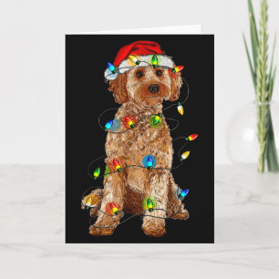 Ao Christmas Tree Light Pajama Dog Lover Xmas Funn Card