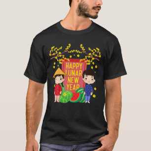 Ao Dai Kids Happy Lunar New Year   Vietnamese New T-Shirt