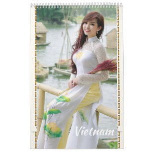 Ao Dai Traditional Vietnam Calendar