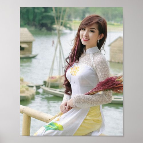 Ao Dai Traditional Vietnam Poster