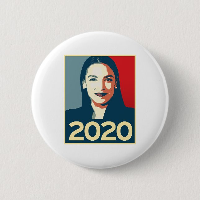 AOC 2020 Propaganda Button (Front)
