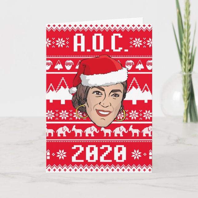 AOC 2020 Ugly Christmas Card (Front)