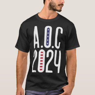 Aoc 2024 - Alexandria Ocasio-cortez American Flag  T-Shirt