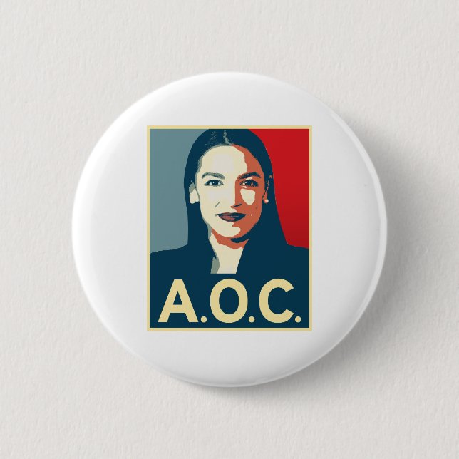 AOC 2024 Propaganda Button (Front)