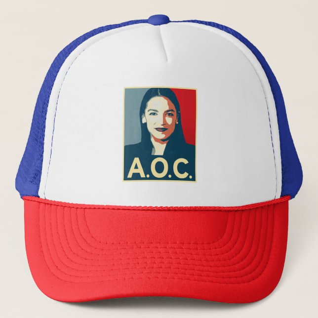 AOC 2024 Propaganda Trucker Hat (Front)