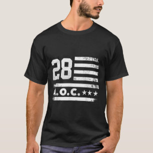 Aoc 2028 A.o.c. 2028 For President American Flag T-Shirt