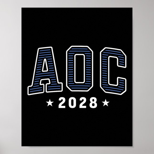 Aoc 2028 Simple Preppy Varsity  Poster (Front)