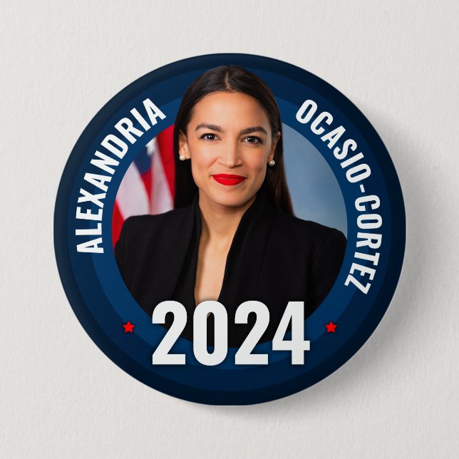 AOC - Alexandria Ocasio-Cortez 2024 Button (Front)