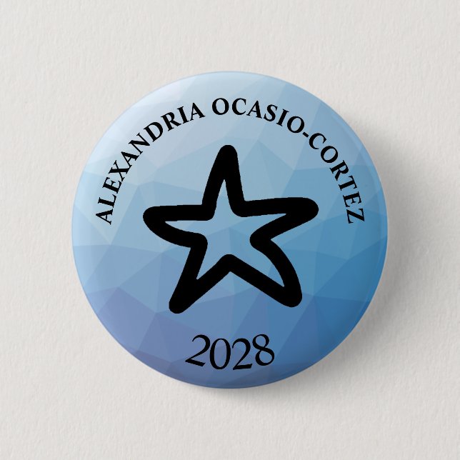 AOC Alexandria Ocasio-Cortez 2028 Button (Front)