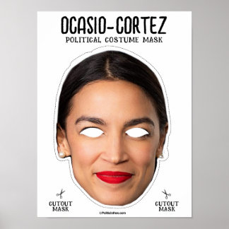 AOC Alexandria Ocasio-Cortez Costume Mask Poster