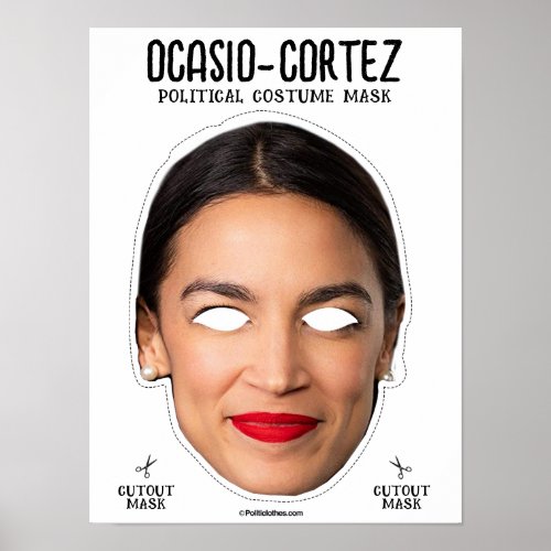 AOC Alexandria Ocasio_Cortez Costume Mask Poster