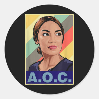 Aoc Alexandria Ocasio-cortez First Female Presiden Classic Round Sticker