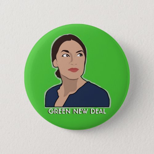 AOC Green New Deal Button