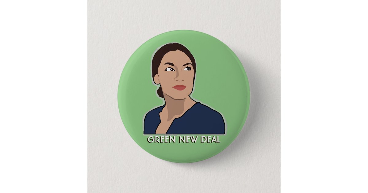 AOC Green New Deal Button