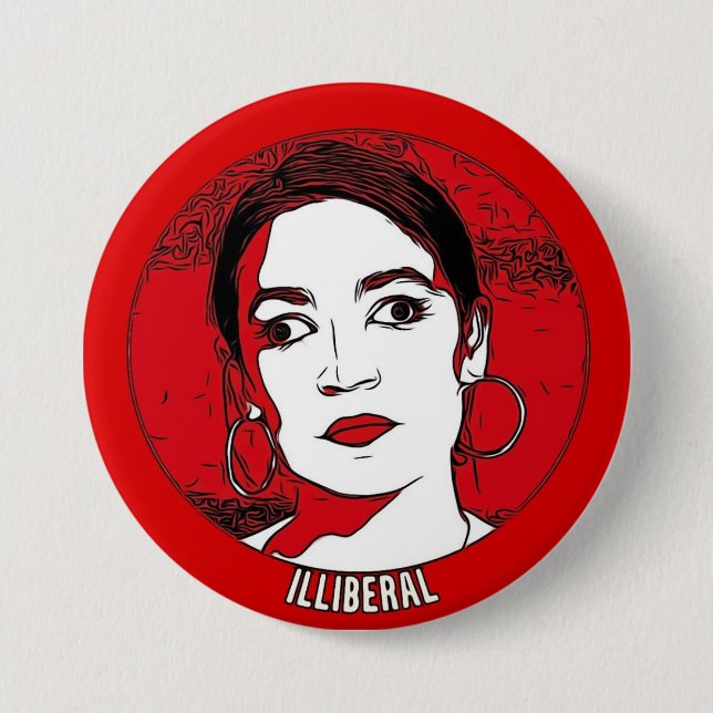 AOC Illiberal Button (Front)