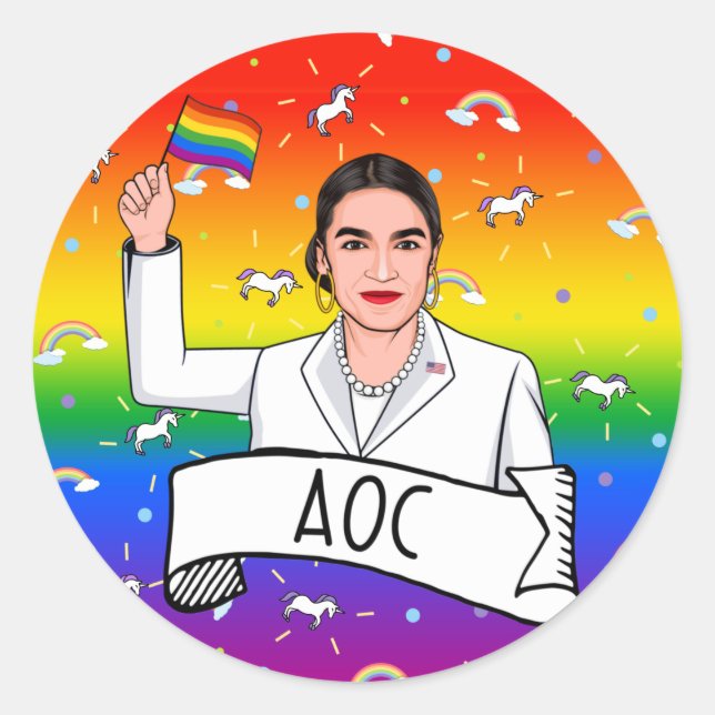 AOC Pride Classic Round Sticker (Front)