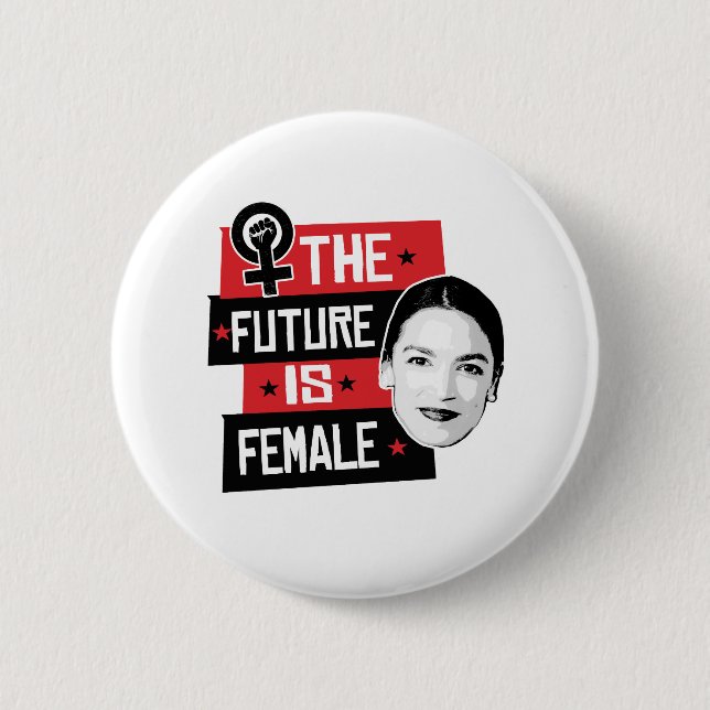 AOC The Future is Female Button (Front)