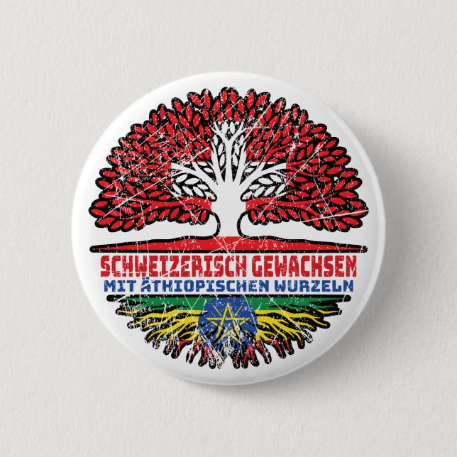 Äôien ÄEthiopia-schweizer Schweiz Baum Wurzel Button (Front)