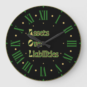 AOL Acronym Assets Over Liabilities Roman Numeral Large Clock