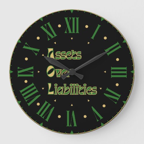 AOL Acronym Assets Over Liabilities Roman Numeral Large Clock