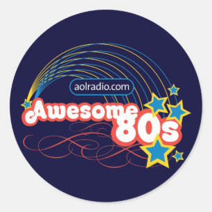 AOL Radio - Awesome '80s Classic Round Sticker