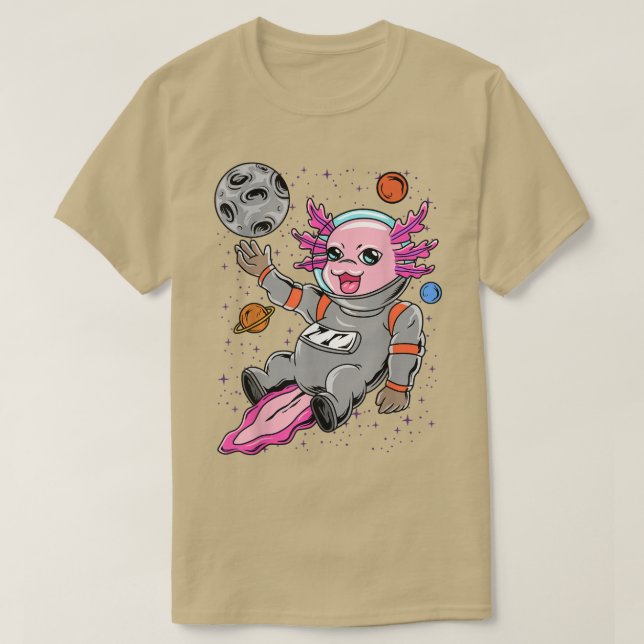 Aolotl Astronaut Planet Space  T-Shirt (Design Front)