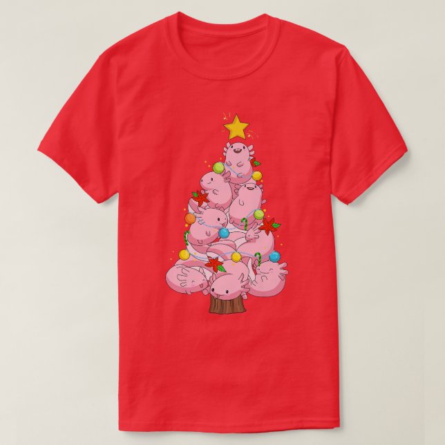 Aolotl Christmas Tree Ornament Fish Aolotl Animal  T-Shirt (Design Front)