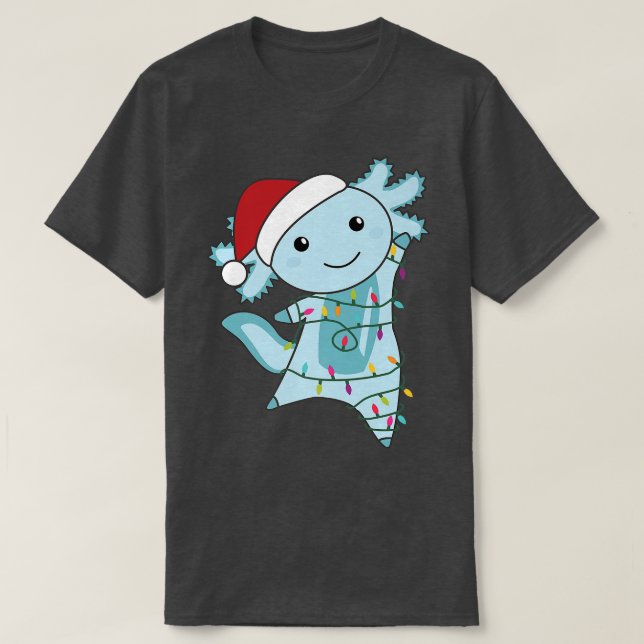 Aolotl Merry Christmas Fairy Lights Sweet Animals  T-Shirt (Design Front)