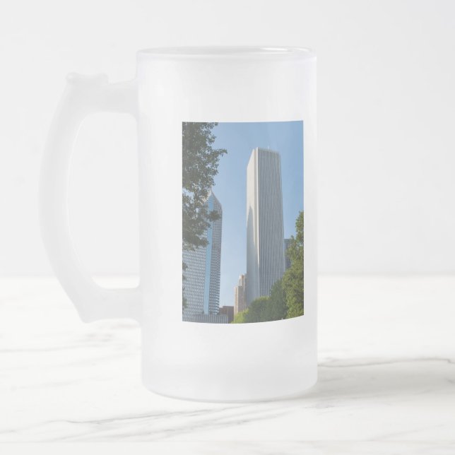 Aon Center Chicago Frosted Glass Beer Mug (Left)