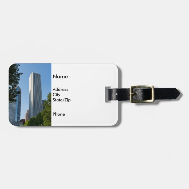 Aon Center Chicago Luggage Tag (Front Horizontal)