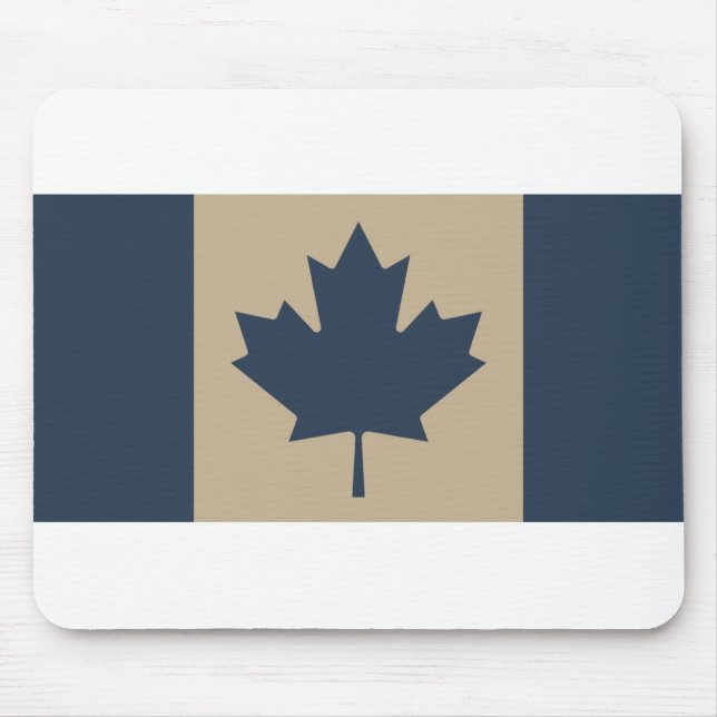 (AOP) Canadian Flag Navy/Tan - Mouse Pad (Front)