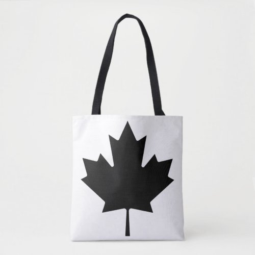 AOP Shoulder Tote _ Maple Leaf BlackWhite