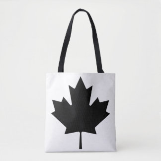 (AOP) Shoulder Tote - Maple Leaf Black/White Bag