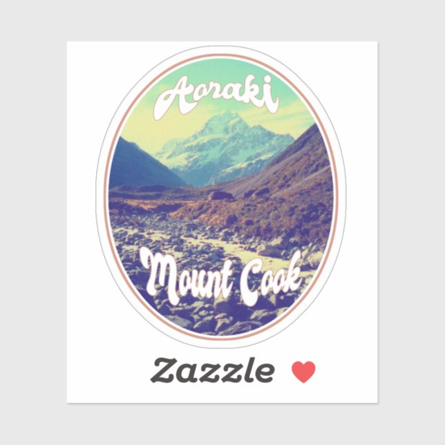 Aoraki: Mount Cook, Mountain, New Zealand Sticker (Sheet)