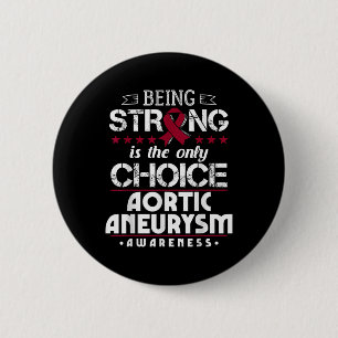 Aortic Aneurysm Gift Burgundy Ribbon _1  Button