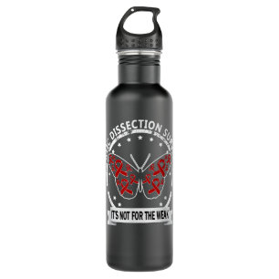 Aortic Dissection Survivor, red-ribbon raising awa Stainless Steel Water Bottle