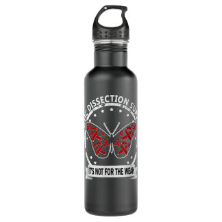 Aortic Dissection Survivor, red-ribbon raising awa Stainless Steel Water Bottle