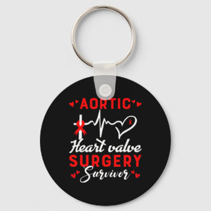 Aortic Heart Valve Surgery Survivor Heart Disease Keychain